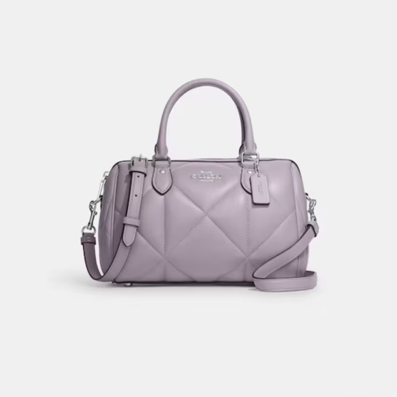 Brand New! Rowan Satchel With Puffy Diamond Quilting in Silver Mist - Picture 2 of 5
